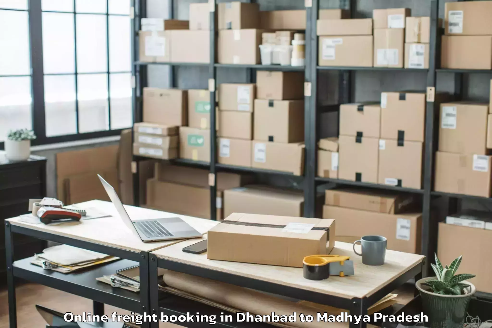 Leading Dhanbad to Ganj Basoda Online Freight Booking Provider